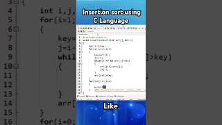 Insertion sort using C Language
