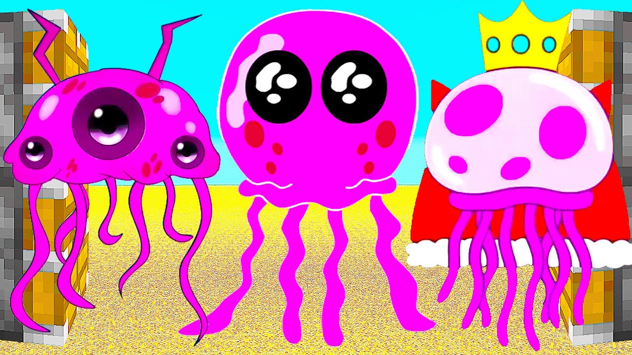 Sprunki OC Jellyfish SpongeBob Phase 1 To Phase 8 Combined In Minecraft PE