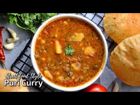 డిల్లీ స్టైల్ పూరీ కర్రీ Aloo curry for puri | Street food style aloo curry in Telugu @Vismai Food