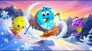 ski adventure winter outdoor activities kids cartoon babybus