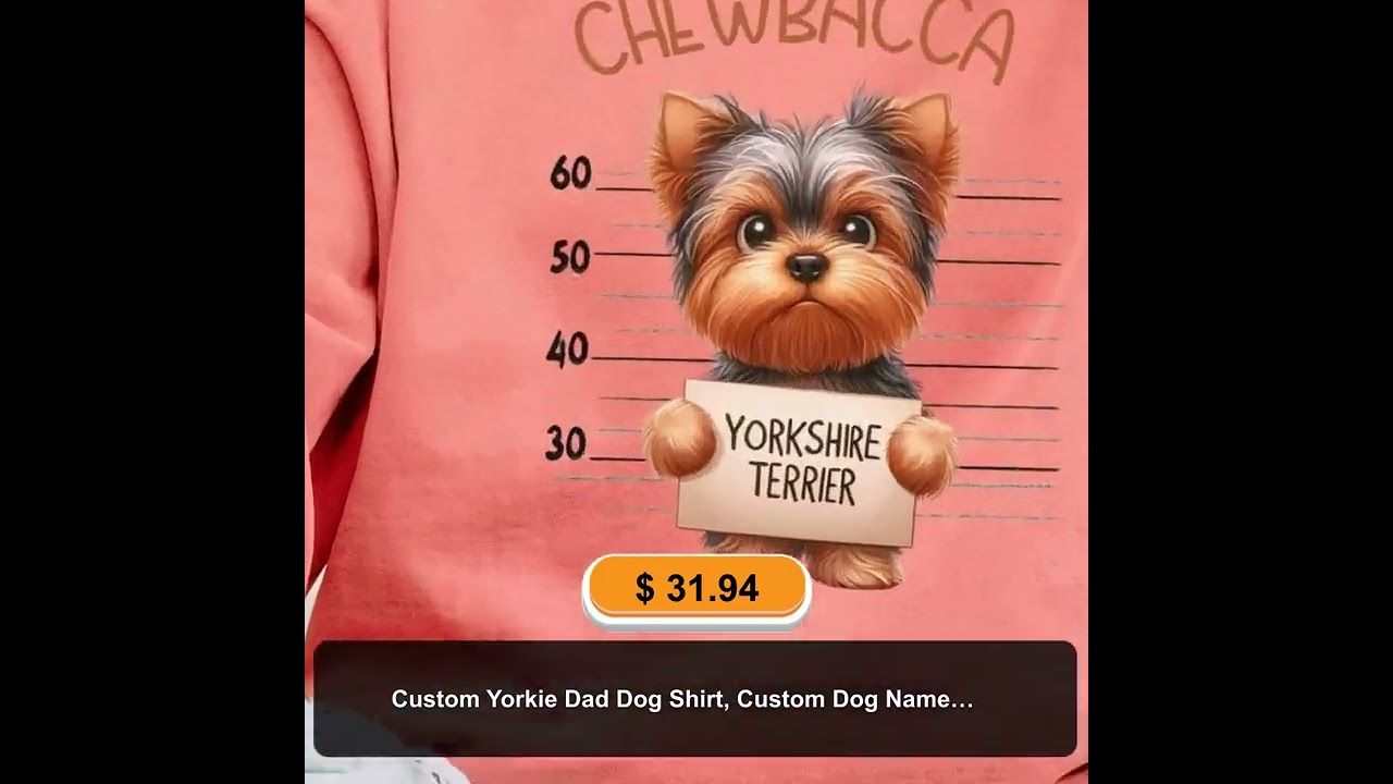 Custom Yorkie Dad Dog Shirt, Custom Dog Name Sweater, Personalized Yorkshire Sweatshirt, Dog Mom ...