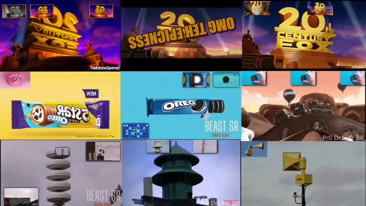 20th Century Fox Vs Every Oreo Commercial Vs Tornado siren Sparta Remix Nineparison