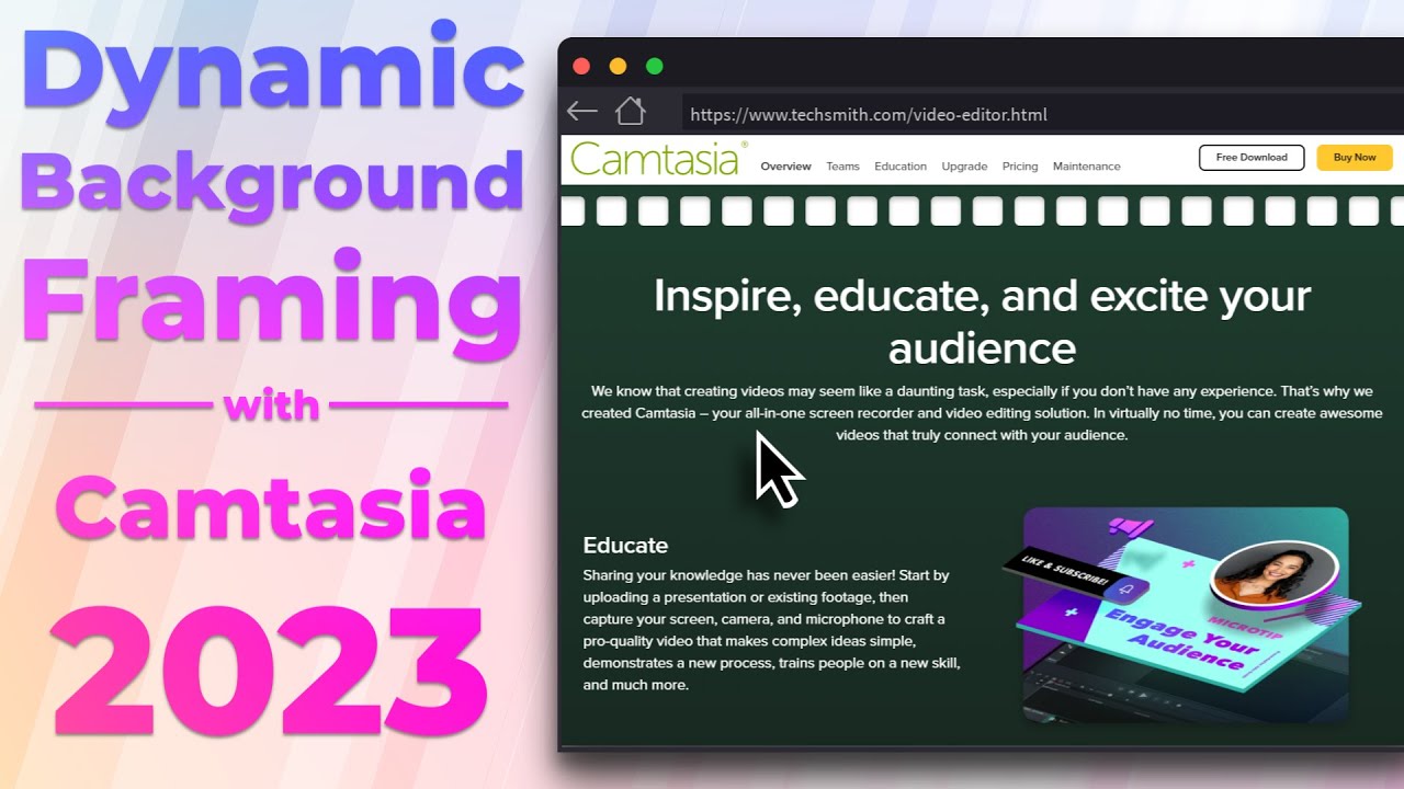 Dynamic Background Framing with Camtasia 2023 🌅