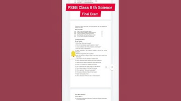 Pseb Class 8 th Science Pre Board Final Exam 2024-25 Sample Paper #pseb #shorts