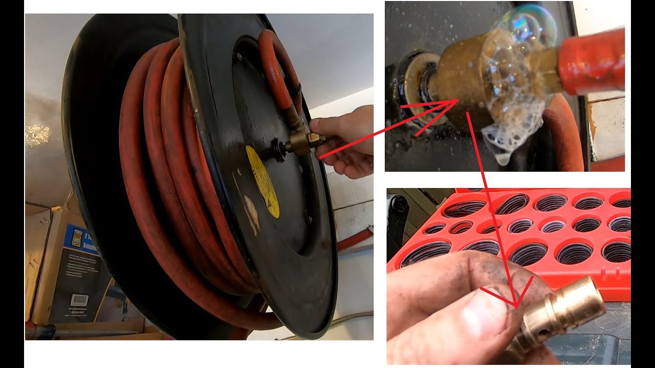 Fixing Leaky Air Hose Reel for $0 25 