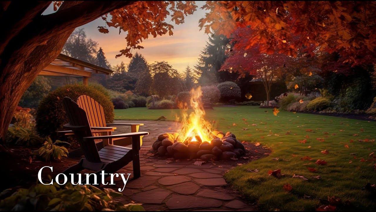 Cozy Outdoor Fire Pit Vibes with Relaxing Country Music - Ultimate Chill