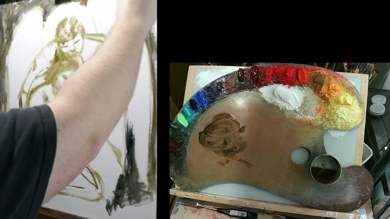 Master Study after Frans Schwartz - oil painting - first session