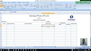 Microsoft Excel! How to make a work log sheet.