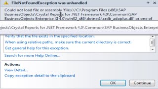 Fix error in Crystal Report: could not load file or assembly file-VB.net