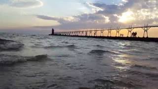 Sunset in South Haven, at Lake Michigan