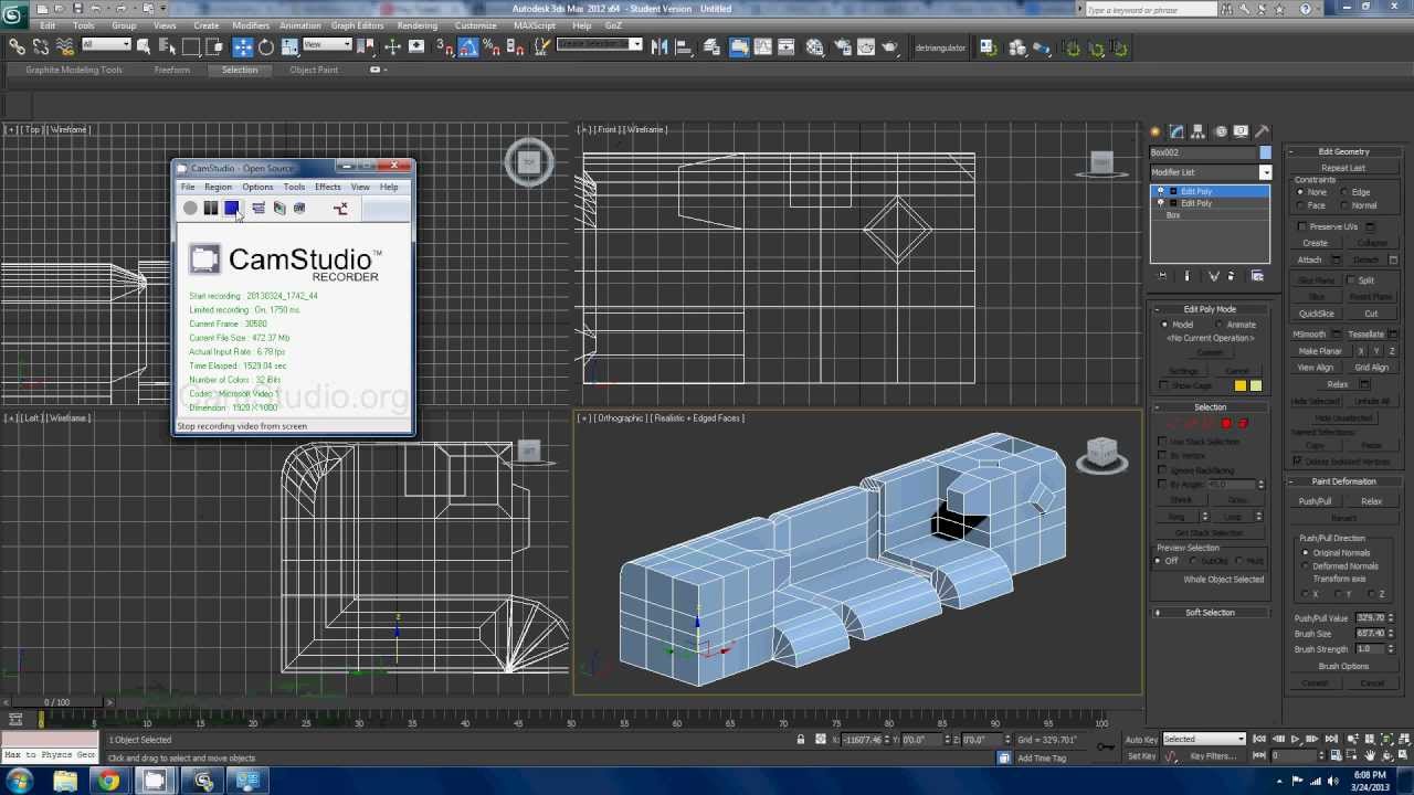 Basic Polygon Modeling 3ds max - YouTube