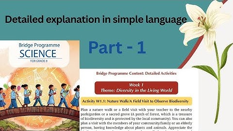 Bridge program , Science grade 8  Theme - Diversity  in the living world (2025-2026)