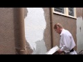 Remove Loose peeling Plaster/Stucco or painted finish, remove and re-apply an acrylic plaster