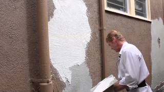 Repair loose stucco finishes