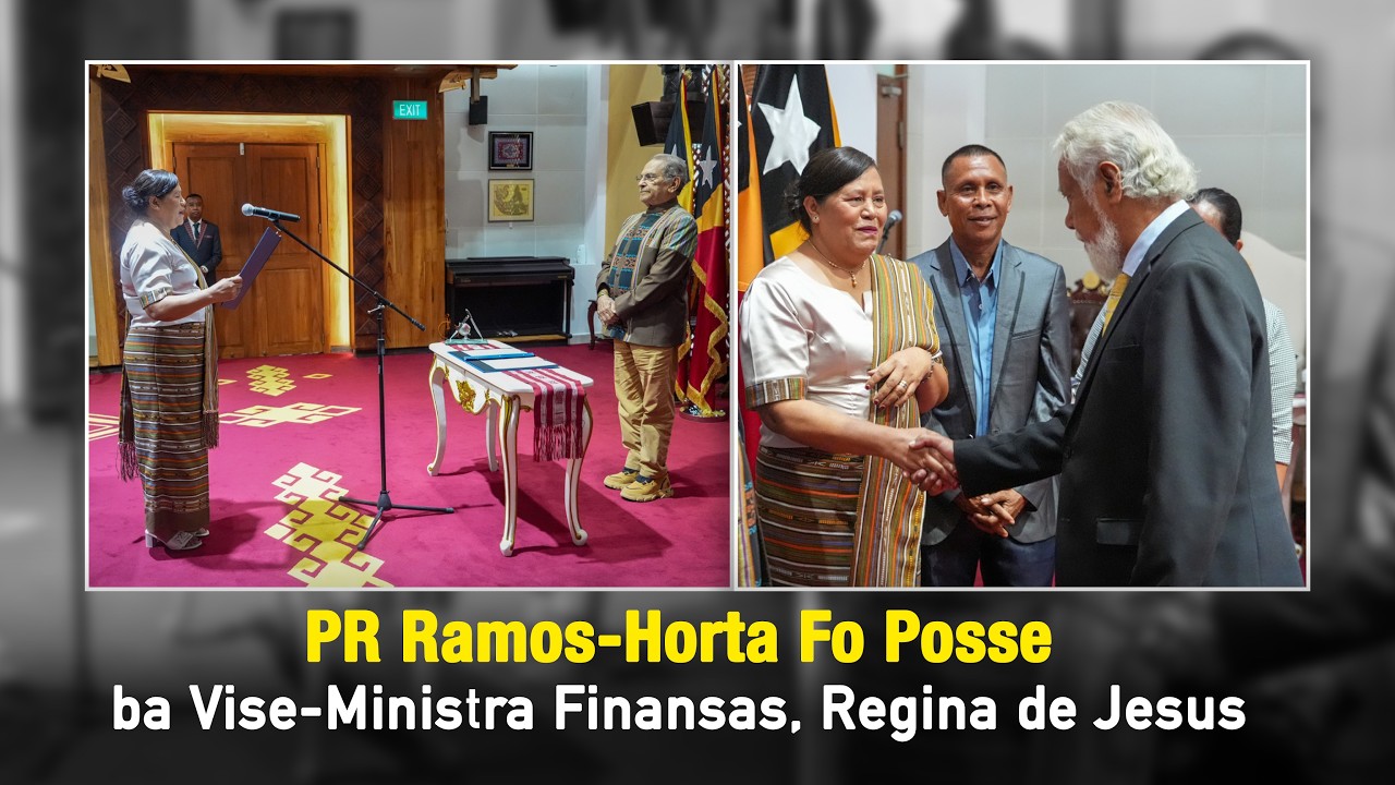 PR Ramos-Horta Fo Posse ba Vise-Ministra Finansas, Regina de Jesus