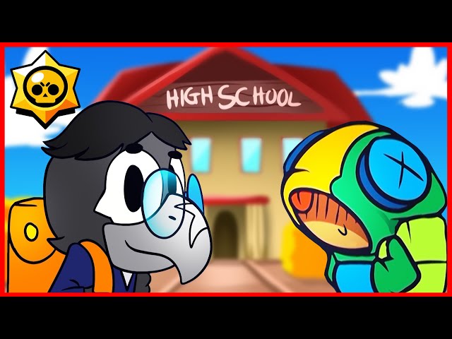 BRAWL STARS ANIMATION - HIGHSCHOOL FUNNY COMPILATION class=