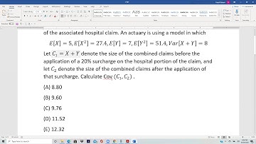 Actuarial SOA Exam P Sample Question 80 (once 107) Solution