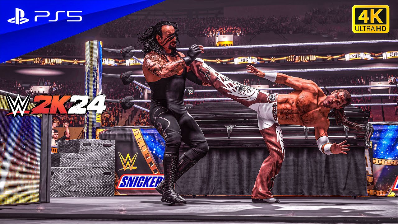 WWE 2K24 Shawn Michaels vs. The Undertaker Casket Match Gameplay