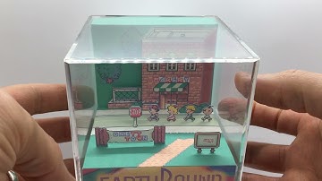 Earthbound Walking through Onett Shadow Box with Upgradeable Onnet Theme Music Box Function