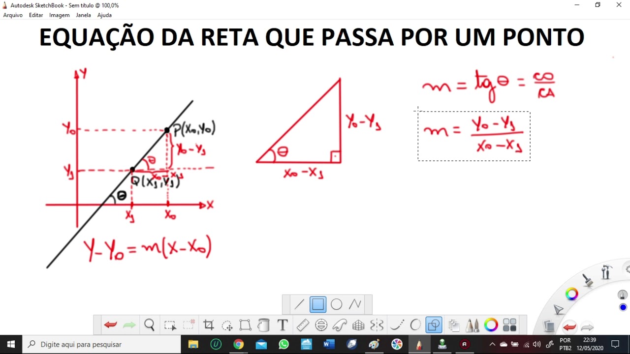 13 05 EQUAÇÃO DA RETA E FORMAS DE APRESENTAÇÃO DA RETA EDITADA - YouTube