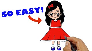 how to draw a girl with glasses pencil sketch drawing easy version easy drawings
