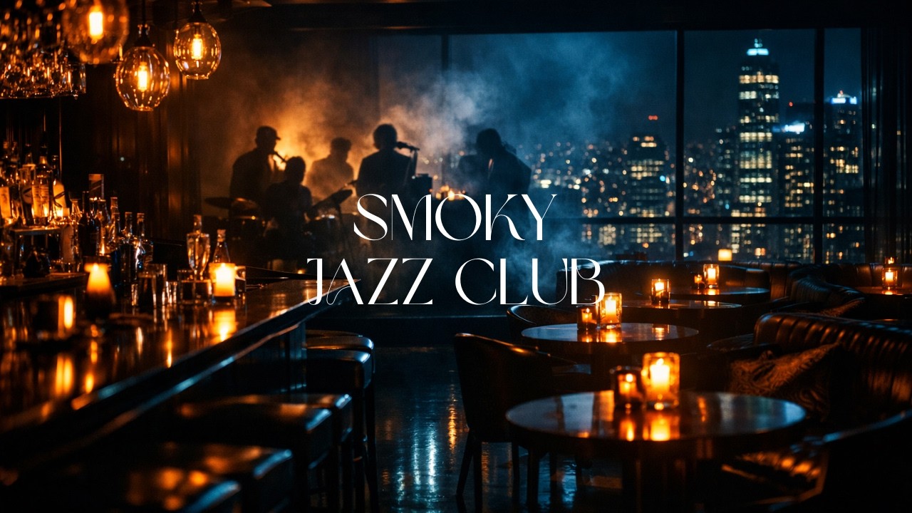 Dark Rooftop Jazz Noir 🌙 Late Night Lounge Bar Vibes | Smoky Smooth Jazz Playlist