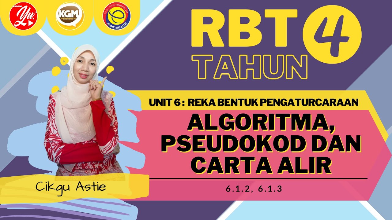 RBT TAHUN 4 : UNIT 6 REKA BENTUK PENGATURCARAAN - ALGORITMA, PSEUDOKOD DAN CARTA ALIR (M/S 80-82)