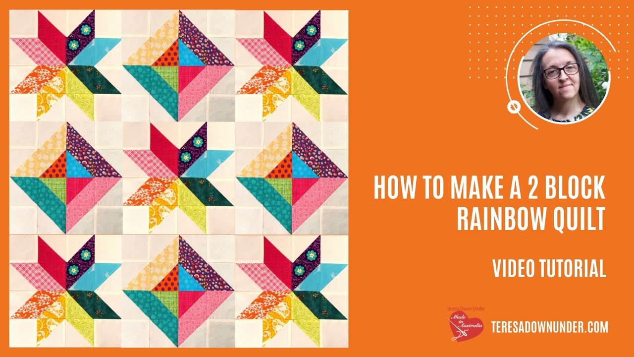 How to make a 2 block rainbow quilt