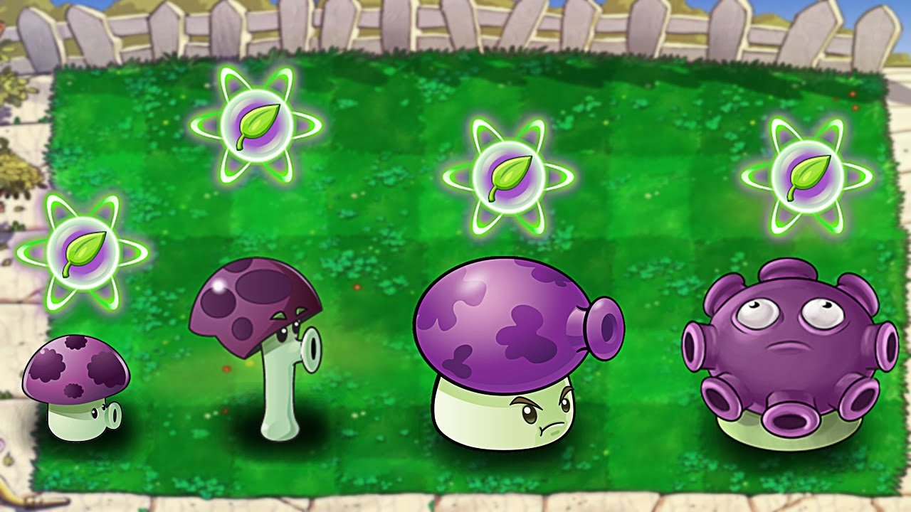 All shroom vs 9999 Zombies | What happens when pvz1 plants uses plant ...
