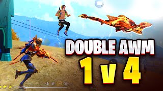 Double AWM Destruction Mode ON! Solo vs Squad - Badge99 | Free Fire Max