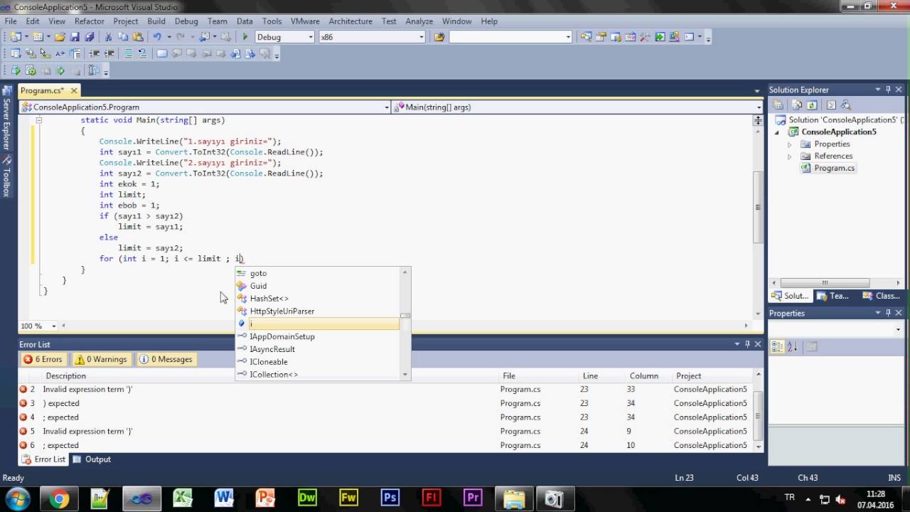 Kullanıcıdan girilen sayının ebob ve ekokunu bulan program (C#) - YouTube
