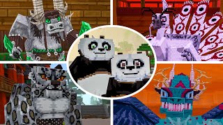 Minecraft x Kung Fu Panda DLC  All Bosses Fight Gameplay