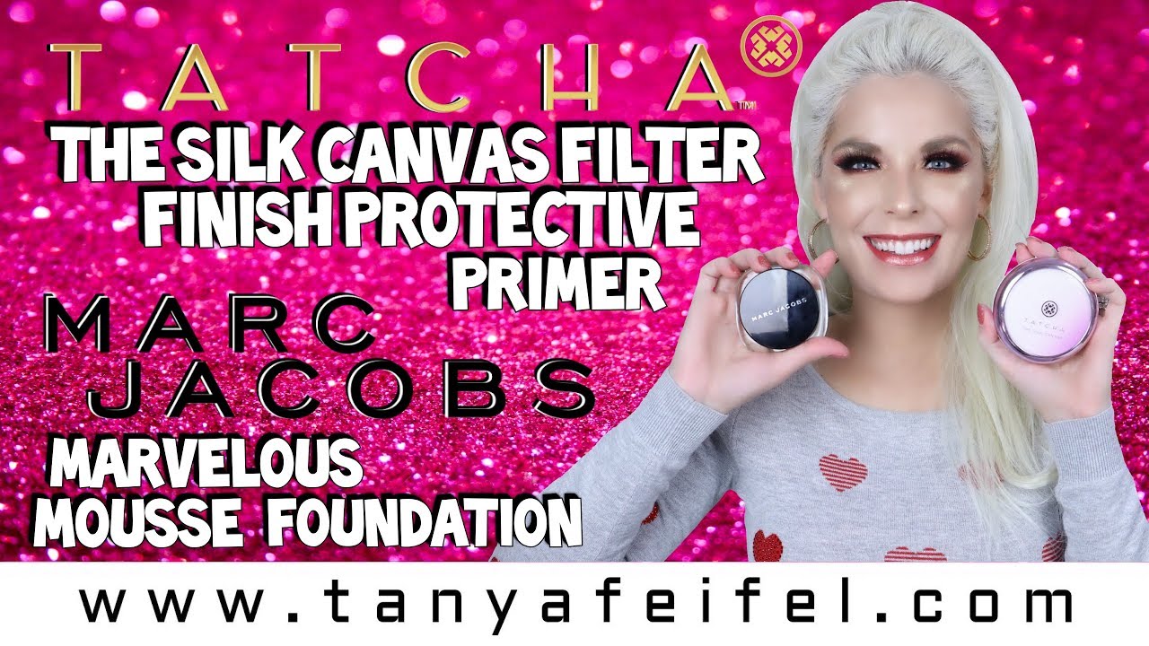 Tatcha Silk Canvas Filter Finish Protective Primer & Marc Jacobs Mousse ...