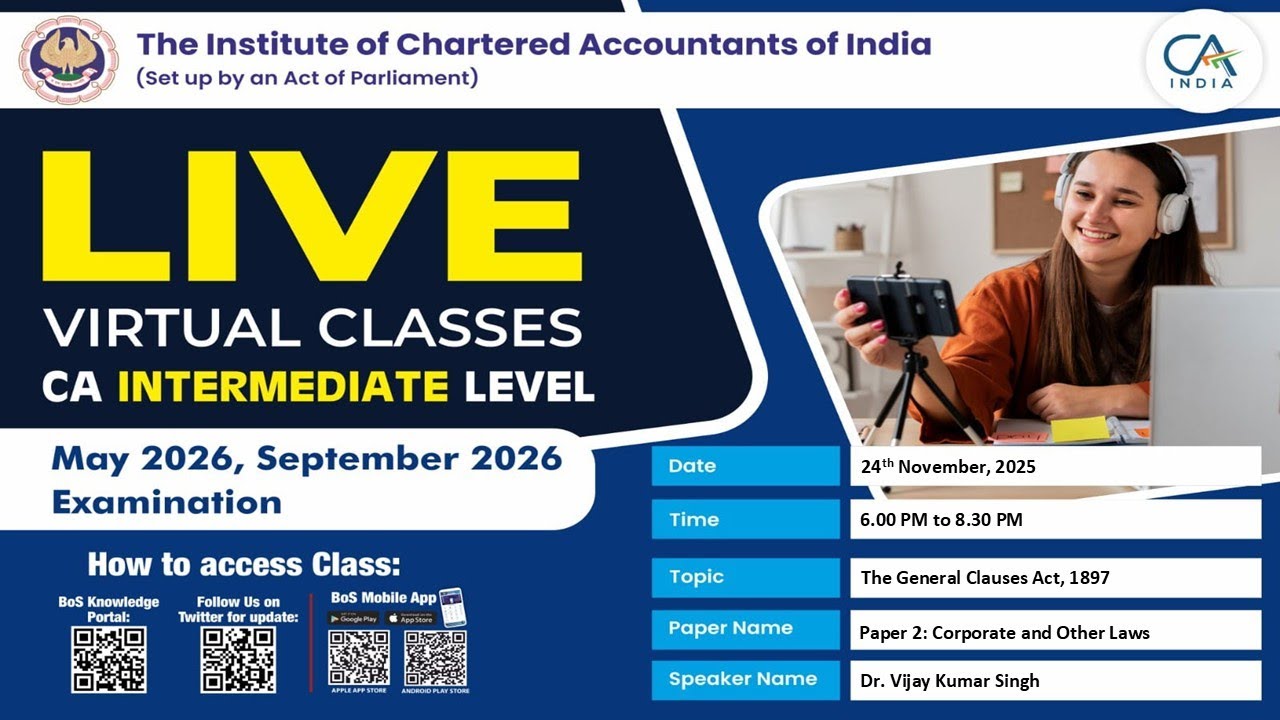 Intermediate Paper 2:COL | Topic: The General Clauses Act, 1897 | Session 2 | 24 Nov, 2025