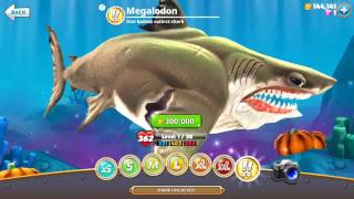 MEGALODON UNLOCKED !! SHARKS 300,000 Coins - Hungry Shark World screenshot 5