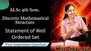 Statement of Well ordered set in Discrete Mathematical Structure M.Sc #maths #msc #education #viral