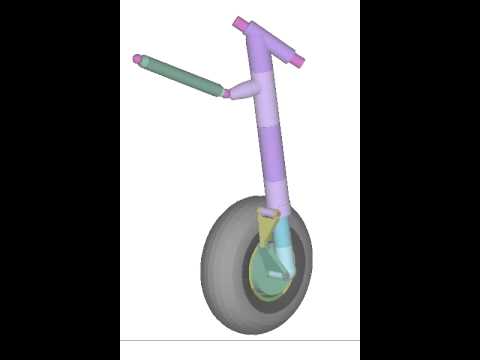 Колебания стойки шасси самолета, общий вид