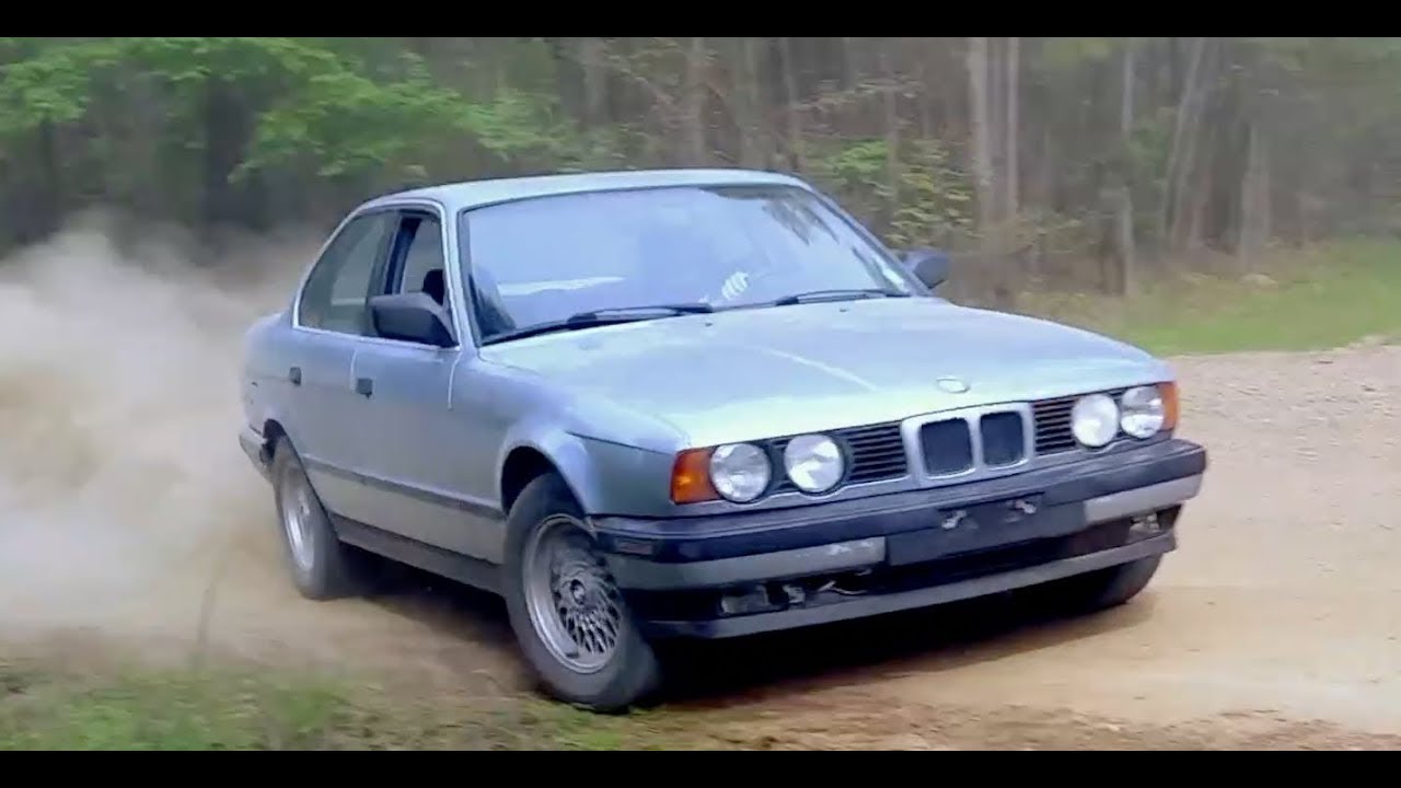BMW Rally: Drifting A E34 525i In Gravel - YouTube