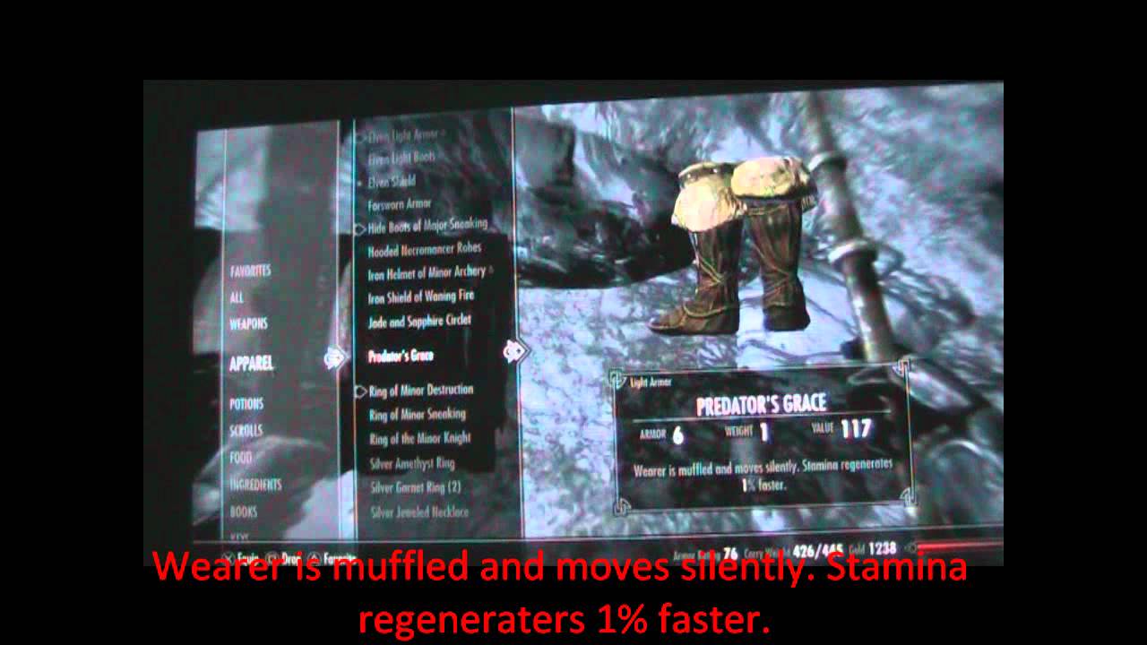 Skyrim Predator's Grace boots