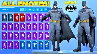 *NEW* BATMAN SKIN Showcase with All Fortnite Dances & Emotes! (Batman Comic Book Outfit)