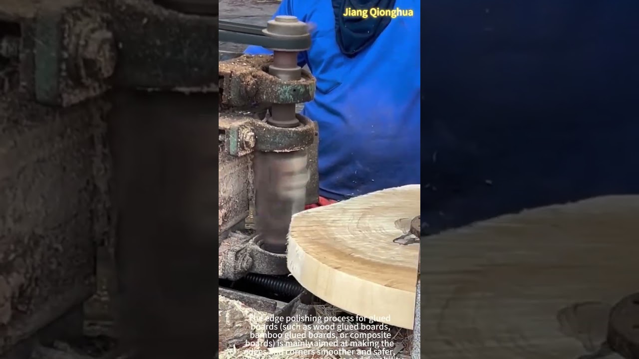 Edge polishing process of adhesive board