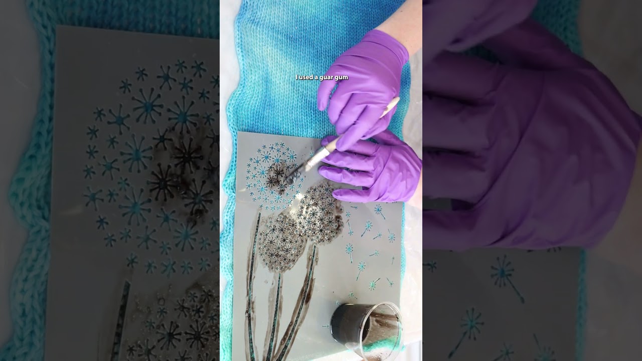 Dandelion Stencil on a Sock Blank - Failure or Worth Trying Again?