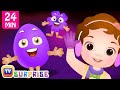 Learn PURPLE Colour with Funny Egg Surprise Toys & Songs | ChuChuTV Colorful Surprise Eggs for Kids
