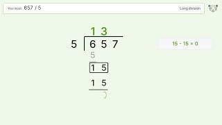 Long Division Problem 657/5: Step-by-Step Video Solution