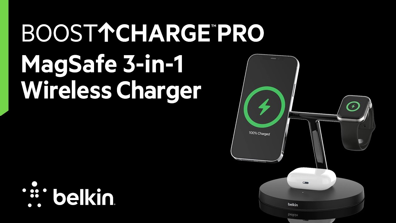 Belkin BOOST↑CHARGE PRO 3-in-1 Wireless Charger with MagSafe - White  745883819317