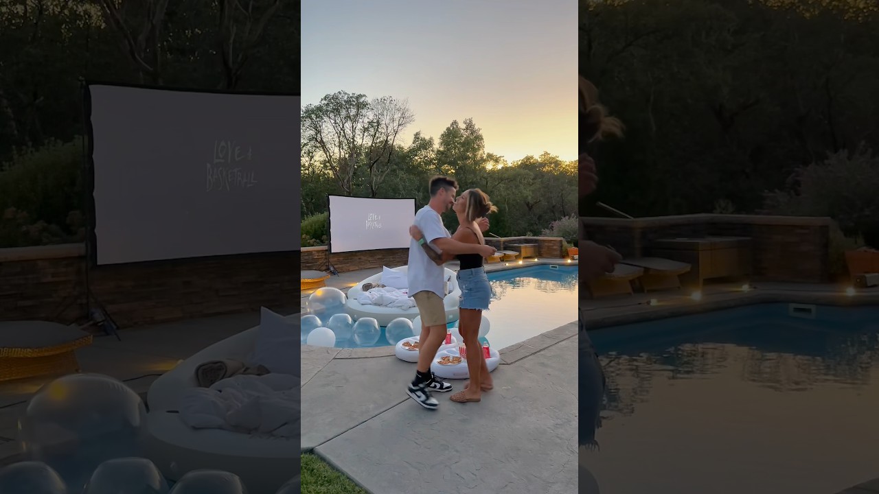 Husband does most romantic floating movie date night for his wife. 🥹😍🥰 