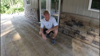 YES Thats Concrete Wood Plank and Fieldstone Patterns on Concrete Patio