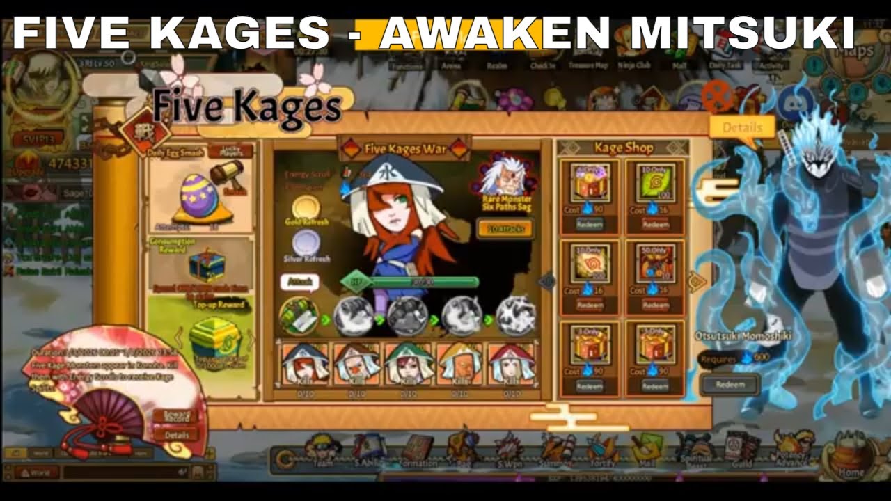 FIVE KAGES - AWAKEN MISTUKI ► Unlimited Ninja |Classic | Anime Ninja | Ninja World Online
