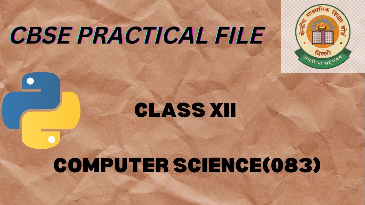 CBSE XII PRACTICAL FILE COMPUTER SCIENCE - YouTube