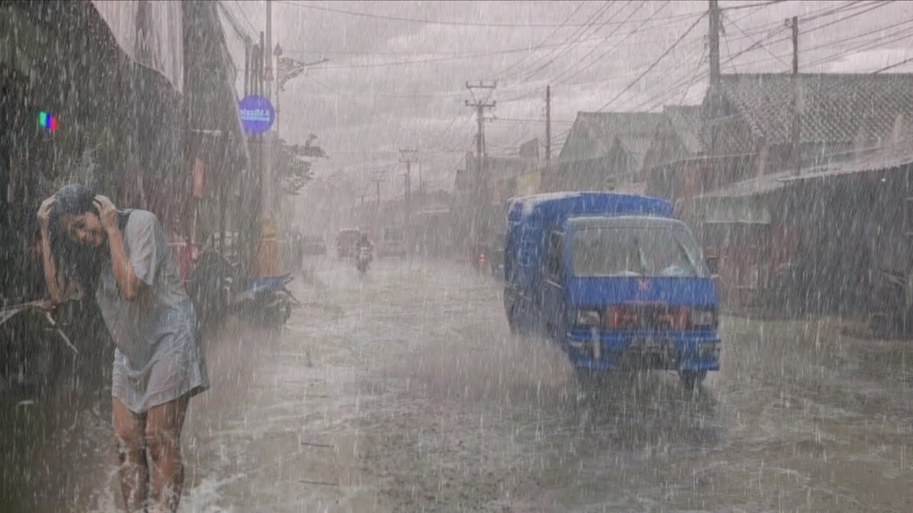 БЕЗУМНЫЙ ДОЖДЬ! ОЧЕНЬ СИЛЬНЫЙ ДОЖДЬ ЗАТОПИЛ ВСЕ ДЕРЕВЕНСКИЕ ДОРОГ. ЗВУКИ ДОЖДЯ ДЛЯ ГЛУБОКОГО СНА‼️